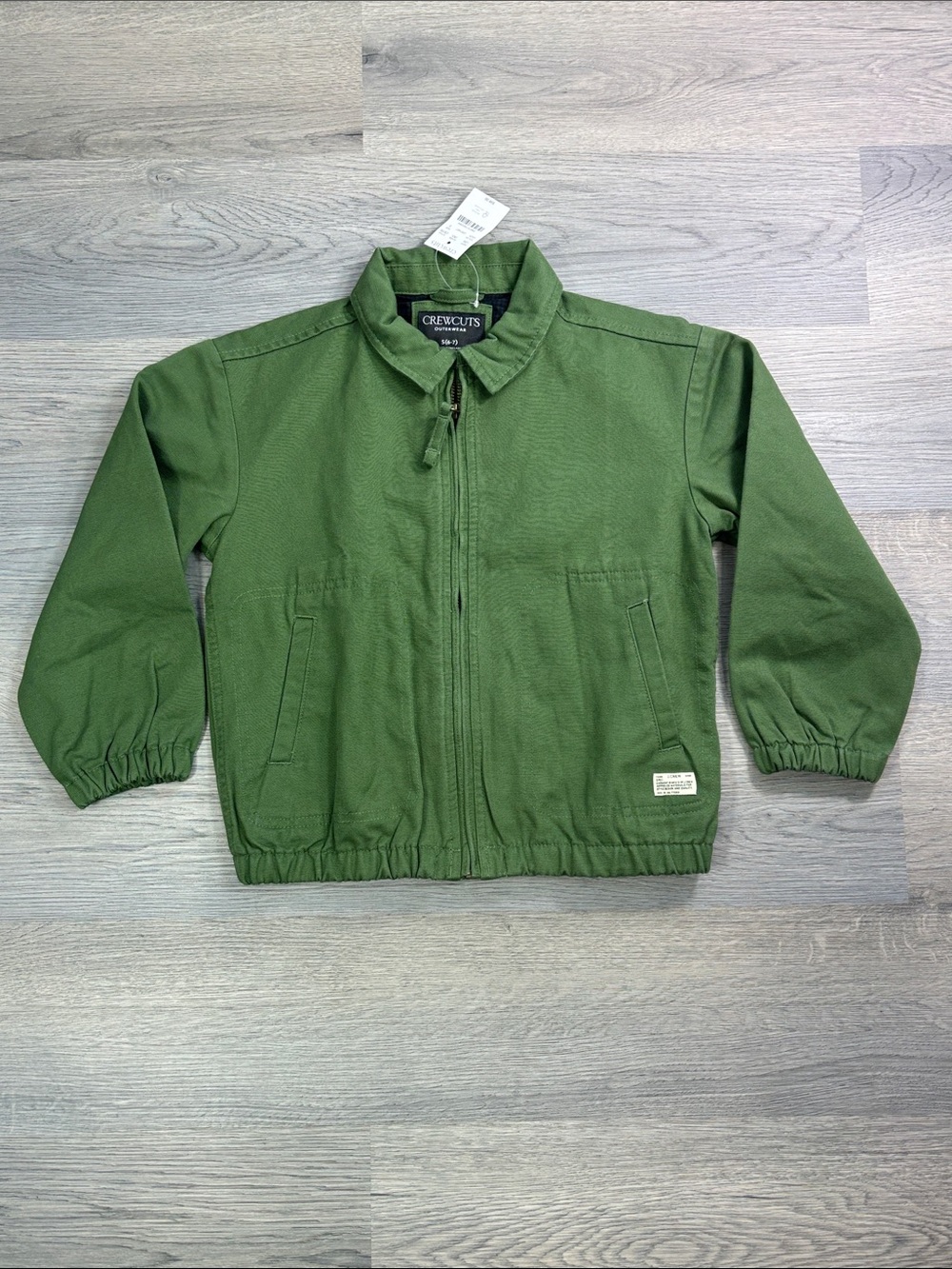 Crewcuts Green Zip Jacket for Kids -‎ size Small 6-7 NEW